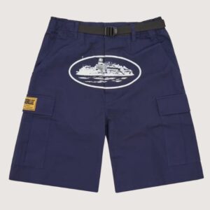 Corteiz Alcatraz Cargo Shorts Navy