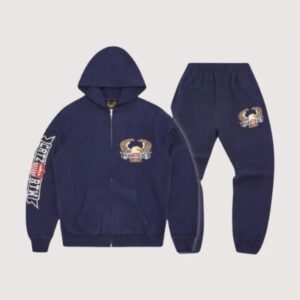 Corteiz Dipset Zip-Up Tracksuit Navy