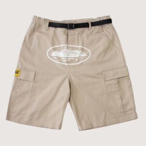 Corteiz Alcatraz Cargo Shorts Beige