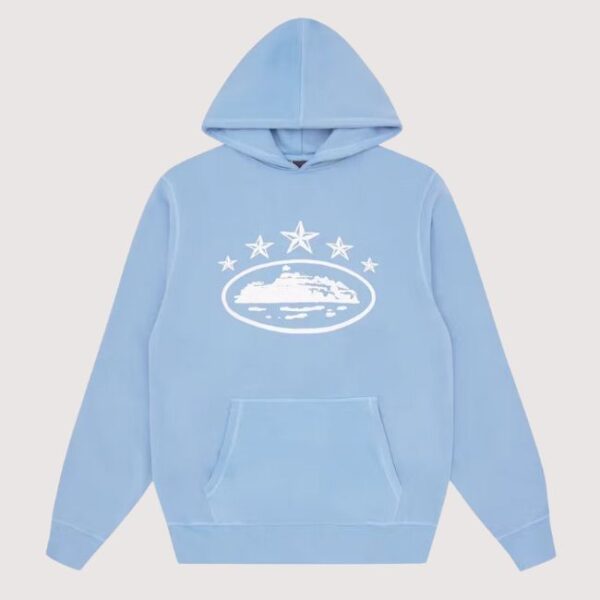 Corteiz 5 Starz Alcatraz Hoodie Baby Blue