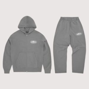 Corteiz Island Puff Print Tracksuit Gully Grey