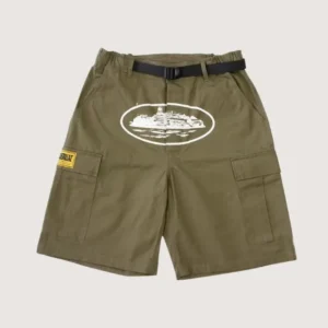 Corteiz Alcatraz Cargo Shorts Khaki Green