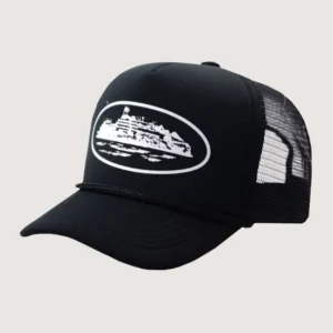 Corteiz Alcatraz Trucker Hat Black