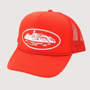 Corteiz Alcatraz Trucker Hat Red