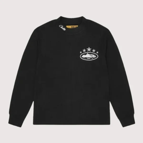 Corteiz 5 Starz Alcatraz Waffle Longsleeve Black